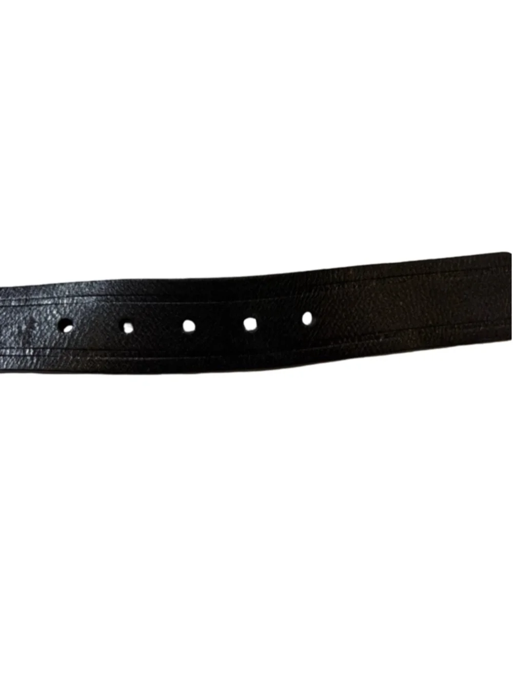 Robert Graham Black Leather Belt Embossed Keeper Gunmetal Buckle Size 42